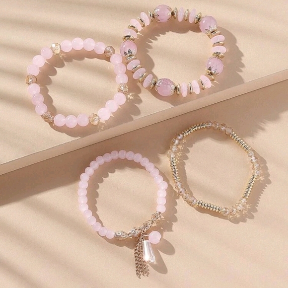 4 Pieces Crystal Beaded Bracelet - Picture 3 of 5